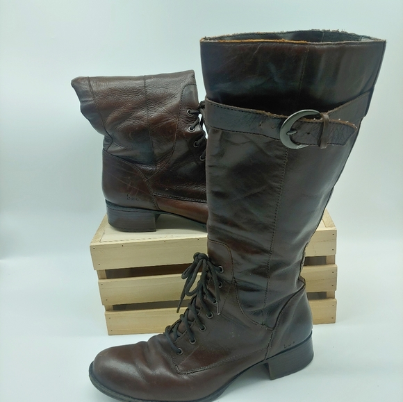 Leather Brown knee high boots 9.5